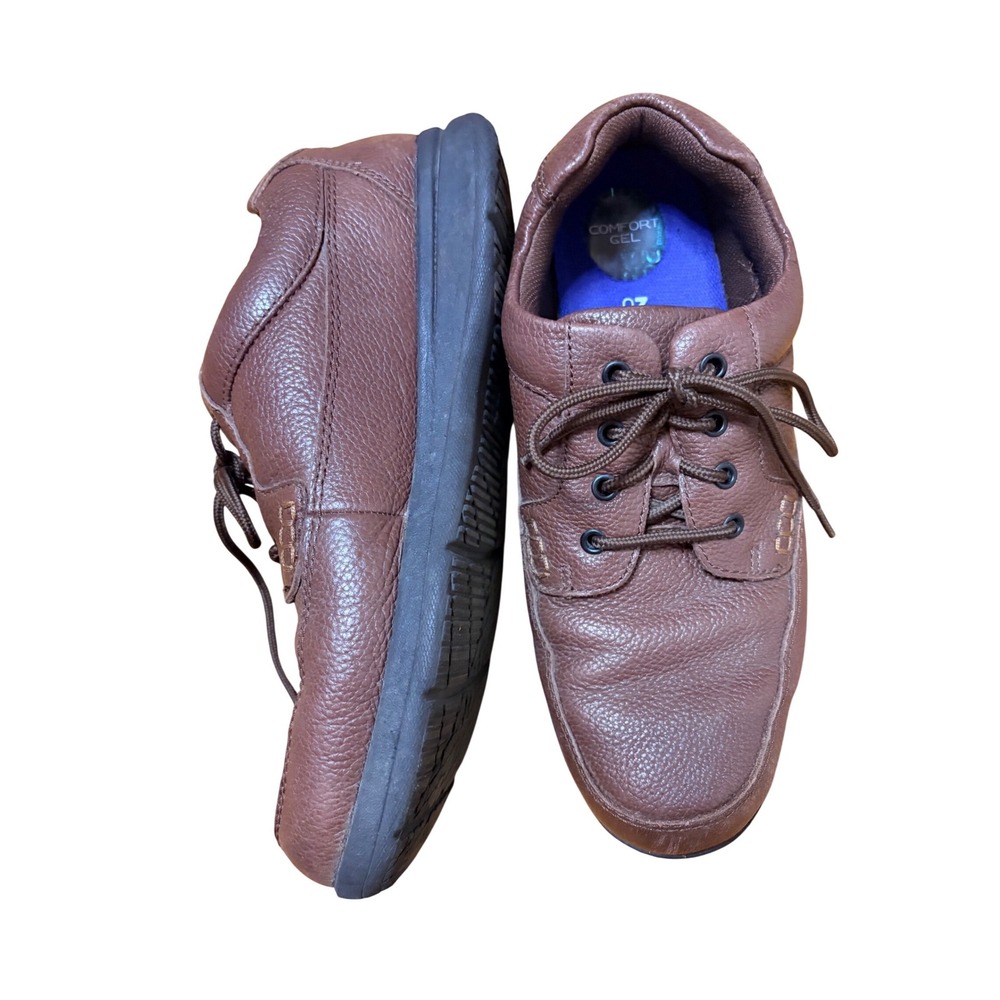 Nunn Bush Mens 11W Brown Leather Comfort‎ Gel Memory Foam Lace Up Shoes